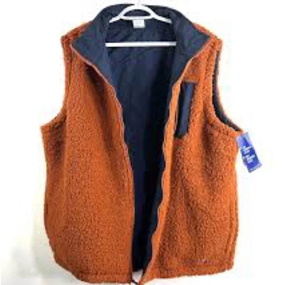 Champion AOP Reversible Deep High Pile Shearling Sherpa Vest Size Medium NWT